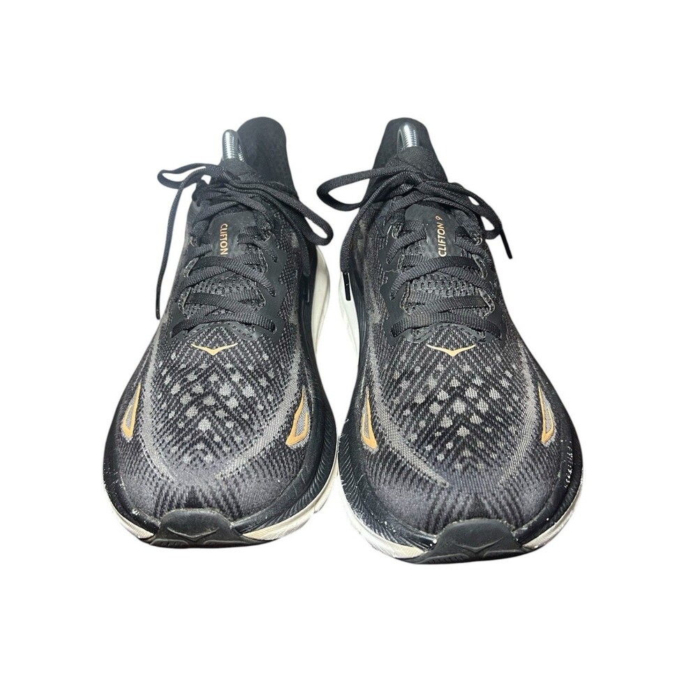 Hoka Clifton 9 Black/Orange Running Sneakers Women's Shoe Size 9B, 1127896 BCPPR